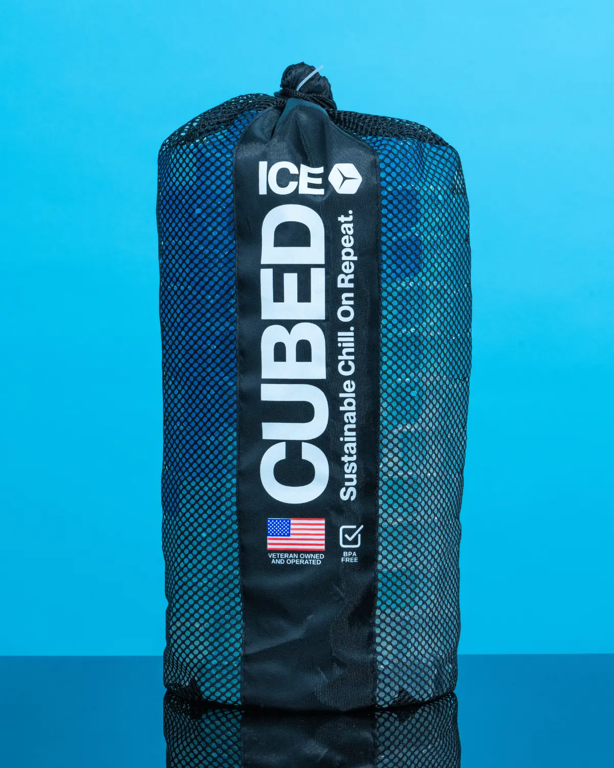 *Sept Batch* CUBED ICE - Glacier Blue - 10lb Bag - BPA-Free Reusable Ice Cubes - Ships free on 4 bags or more
