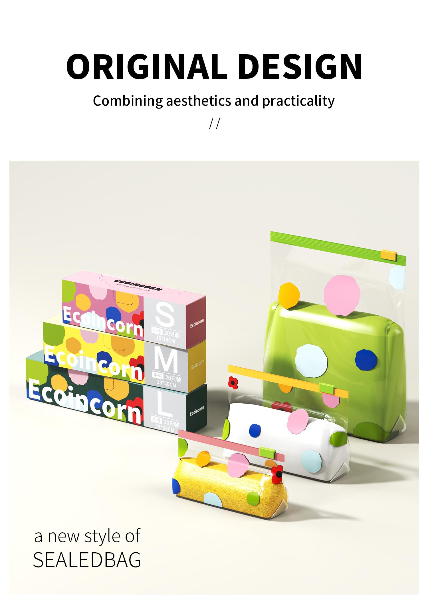 20pcs/Box S/M/L Sizes Freezer Sealable Storage Bags, Refrigerator Portion Bags, Food Packaging, Reusable, Food Cabinet Odor-proof Bags, Sa Dressing Sealed Fresh Bags, Thickened Household Self-sealing Zipper Bags