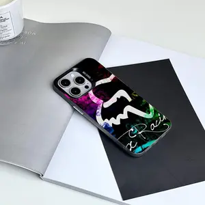 Cartoon Motorcycle Racing Foxes Phone Case Shockproof Hard For iPhone 16 17 15 14 13 12 11 Pro Max Plus XS X Matte Colored Silver Cover