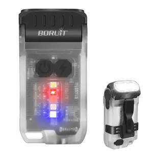 BORUIT 1200LM Rechargeable LED Flashlight with Clip & Magnet USB-C Headlamp Torch Multi Modes Side Light Waterproof IP67 Compact EDC Flashlight for Camping Emergency