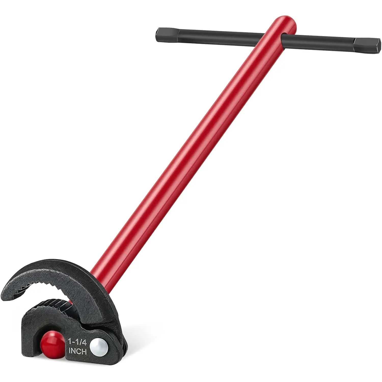 11-Inch Pro Basin Wrench Sink Faucet Wrench for Tight Spaces with Adjustable 3/8'' to 1-1/4'' Capacity Plumber Wrenches for Faucet Hex Nuts under Sink HT0261-PL(Red)