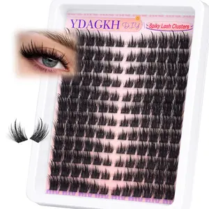 Natural Fox Eyelash Clusters, Fine Cartoon Style Lash Growth, Unique Spiky Elf Lashes, Anime Character Design, 8-18mm, 144 Pieces DIY at Home, Diy Eyelash Extensions