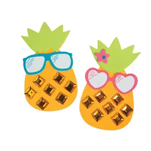 3" x 4 1/2" Cool Jewel Pineapple Magnet Foam Craft Kit - Makes 12