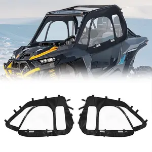 Father's Day Gift VEVOR Cab Enclosure Upper Doors, Compatible with Polaris RZR XP 1000/XP Turbo 2014-2023, Soft Upper Doors, Windproof Upgraded Zipper UTV Soft Side Window Kit, Work with Side Mirrors and Windshields