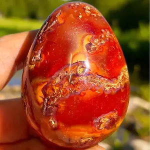 Large Natural Red Agate Egg Polished Quartz Crystal Reiki Energy Home Decoration Holiday  Anxiety Relief small gift adult bedroom christmas idea fun desk