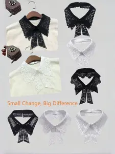 Women's Spring Summer Decorative Lace Collar, Stylish Bow Tie Design, Perfect Fit for Shirts & Casual, Enhance Your Wardrobe