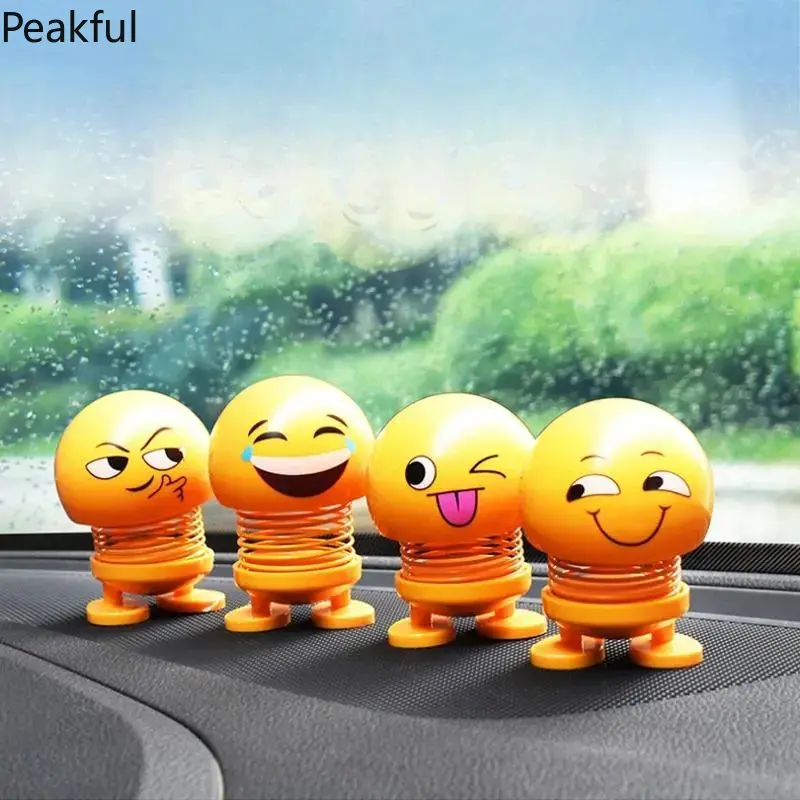 4Pcs Cartoon Bobblehead Ornaments, Trending Funny Car Interior Decor, Creative Shaking Head Figurines for Vehicles & Desktops, vivid cartoon look & stable base, fun decorative effect, perfect for car cabins, office desks and daily space styling