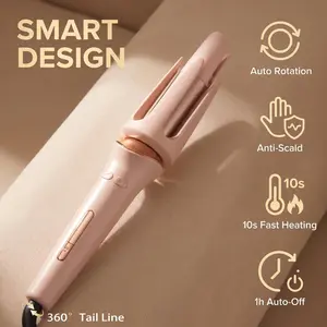 Full Automatic Curling Iron with Anion Technology, 200°C Dual-Temperature Control, No Hair Injury, Long-Lasting Curly Hair Shaping for Household Big Wave Styling (Chicken Rolls Head Size Curls for Girls) Premium Hair Waver Ceramic Hair Iron