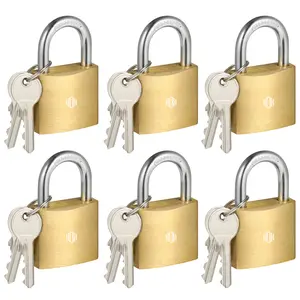 HOX Keyed Padlock, Waterproof and Rustproof, Solid Brass Lock with 1-1/4" Wide Body, Padlock with Keys for Storage Unit, Sheds, Garages and Fence