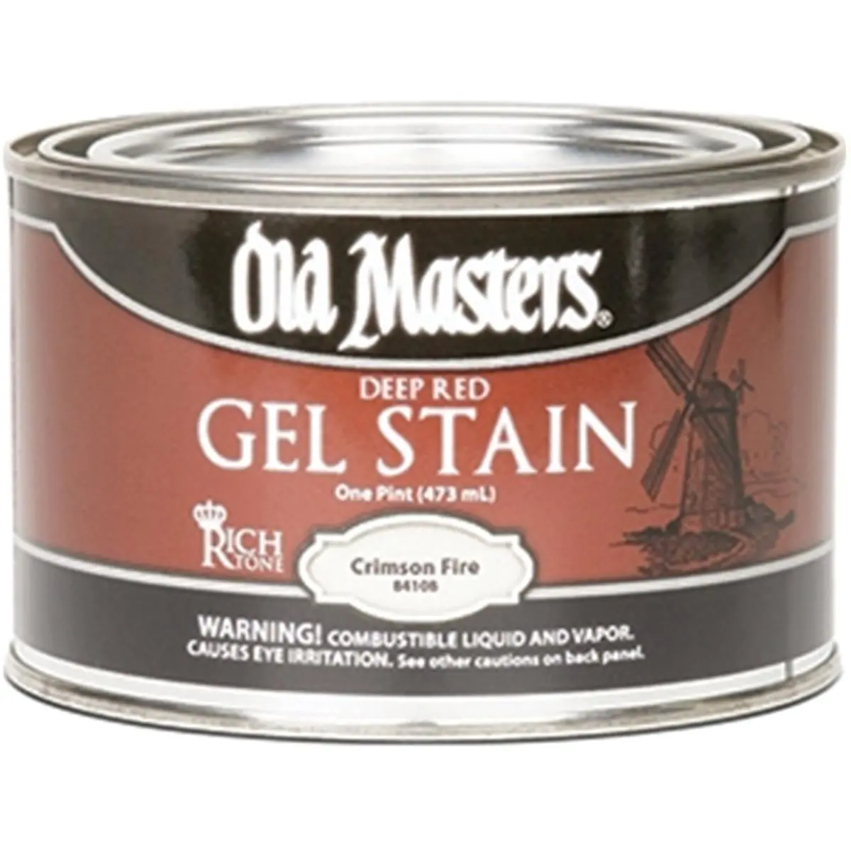 Old Masters 84108 Deep Red Crimson Fire Gel Stain - 1 Pint