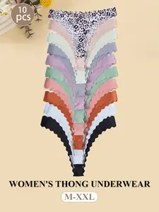 No Show & Seamless Thong Multi-pack - Women‘s Invisible, Unlined Natural Waist Fitted Seamless Panties Underwear, for No Visible Lines and Discreet Wear, Breathable Seamless Knicker, Breathable Knickers