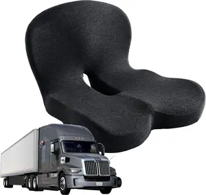 Memory Foam Seat Cushion for Truck Drivers, Office Chairs, Car Seats Ergonomic Chair Cushion, Sciatica & Tailbone Relief Ergonomic Pressure Relief Pad for Long Sitting (Black)