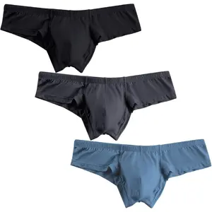 Men's Underwear Micro Modal Bikini Briefs Low Rise Half Back Coverage Silky Touch Underpants Multipack