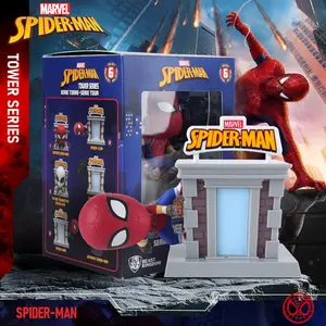 1PC Marvel Officially Licensed Yume Hero Box Spiderman Tower Series Figure Cute PVC High Quality Anime Creative Collectible Merch Home Statue Bedroom Desktop Decoration Christmas Birthday Gifts