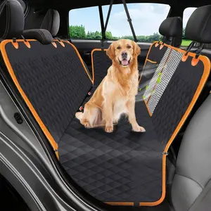 Durable Oxford Cloth Dog Car Seat Cover, Waterproof Seat Covers Scratch-Resistant Non-Slip Pet Bed with Safety Belt, Fits Cars Suv Trucks