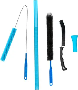 4 Pieces Dryer Vent Cleaner Kit‌ with‌Lint Brush‌ –‌Dryer Vent Brush‌,‌‌ for‌Lint Trap‌,‌Appliance Brush‌ &‌Dryer‌ Black