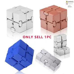 Infinite Cube Stress Relief Toy, Finger Fidget Tool, Anxiety Fidgets, Pocket Size, Square, Metal, Anxiety & Adhd Friendly, Durable Sensory Toy for Adults, Teens, Kids, Sensory Stress Reliever, Stress Cubes