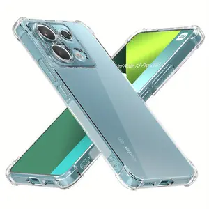 Case for Xiaomi Redmi Note 13 Pro 5G / Poco X6 5G, Clear Phone Case with Reinforced Corners Camera Protection Bumper Slim Fit Shockproof Flexible TPU Case, Transparent