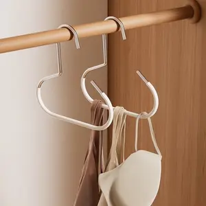 Solid Color Hat Hanger 3 Counts Set Multifunctional Metal Hat Storage Rack Rust Resistant Stainless Steel Organizer for Home Closet Bedroom Hanging Organizing Hat Hooks Storage Portable Hook Sets Decor Installation