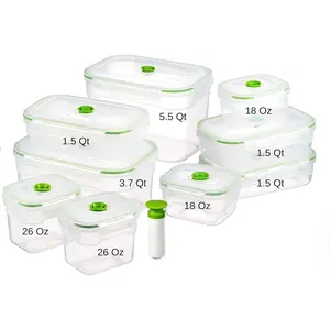 19 count Vacuum Seal  Storage Containers with Vacuum Pump, Airtight and Leak Proof, Vacuum Sealed  Storage Containers, Meal Prep Containers, Keep  Fresh up to 5 X Longer