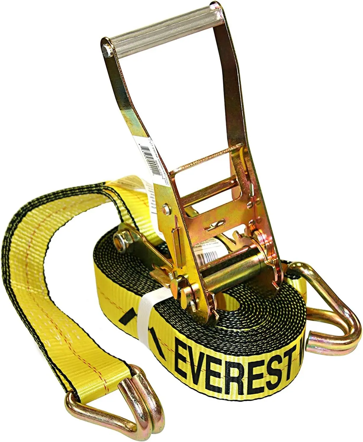 Everest Premium Ratchet Tie down – 1 PK – 2 in – 27 FT – 3333 LBS Working Load – 10000 LBS Break Strength – Double J Hook – Cargo Straps Perfect for Moving Appliances, Lawn Equipment and Motorcycles EVEREST