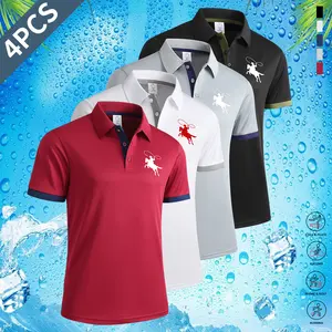 4-Pack Summer Men's Contrast Printed Shirts, Fashion Basic Casual Neck Short Sleeve T-Shirts, Suitable for Daily Work
