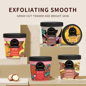 Nut Scented Ice Cream Body Scrub 220g - Exfoliates Dead Skin Cells, Removes Roughness, Moisturizing Body Care（Nutty）