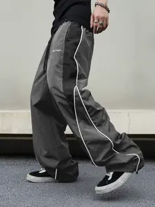 Men's Streetwear College Style Sportswear Pants, Casual Daily Wear Spring Autumn, Comfortable Fashion Colorblock Patchwork Design