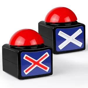 1/2 Pack Light-Up LED Light Buzzers Buttons, Family Game Show Buzzers, Quiz Button Set for Game Night, Party Activities, Educational Clubs & Classes, Party Event Props