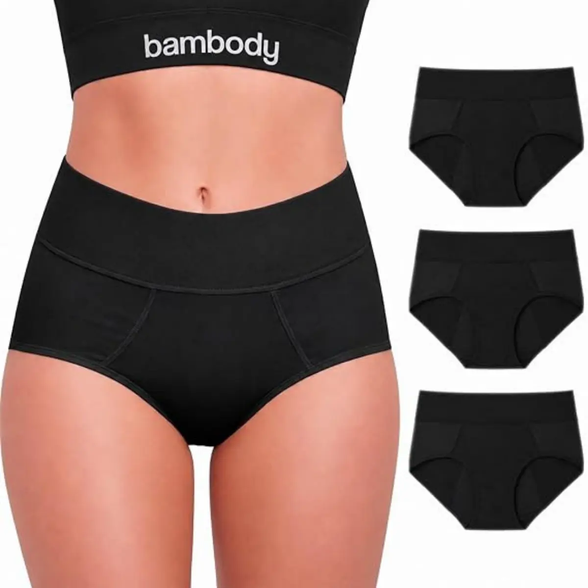 Bamboo Viscose Absorbent Period Panties, Period Underwear for Women and Teens - All-Day Long - Overnight Protection