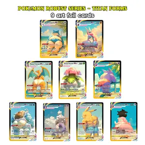 Creative Pokémon Cards Second Edition Charizard Venusaur Gengar Snorlax Greninja Miltank Pikachu Mewtwo Blastoise Gift for Boyfriend Girlfriend Holiday Muscle Pokémon 9 Art Foil Cards Titan Forms