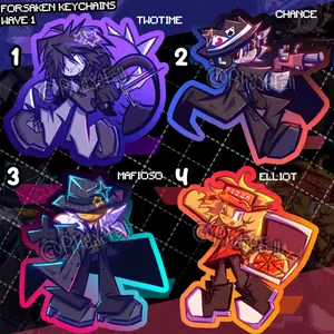 Forsaken keychains: Mafioso/ Twotime/ Elliot/ Chance/ 1x1x1x1/ 007n7/ C00lkidd/ Azure, Twotimeforsaken, Elliotforsaken, chanceforsaken, Forsaken fanmerch gifts