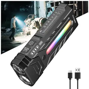 5200 Lumens Dual Core RGB Lamp With Metal Clip Work Flashlight Magnetic EDC Torch For Job Site & Security Lighting