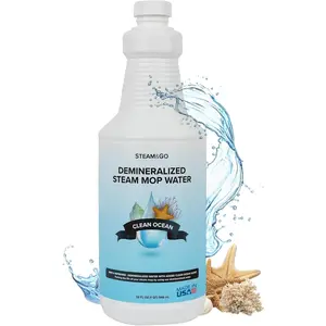 Steam & Go Demineralized Water - Multisurface Cleaner, PVC-Free Ready-to-Use for Mops & Floor Steamers - Ideal for Kitchen, Bathroom, & Home Surfaces - Clean Ocean Scent - 32oz (Pack of 1)