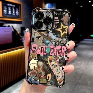 Anime S-Soul Eater Phone Case Compatible with for iphone Models 17, 16E, 16, 15, 14, 13, 12, 11 Mini, Pro, Max, Air, X, XR, XSMAX, 8, And 7 Plus. It Features a Transparent, Soft Back Cover Designed to Prevent Falls.