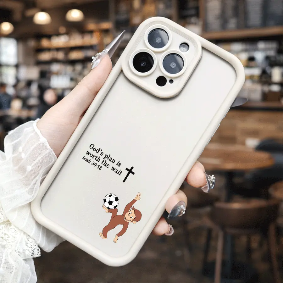 Faith Soccer for phone case, compatible with iPhone 17 Pro Max, 16 Pro Max，15 Pro, 14, 13, 12, 11, XR, XS Plus, SE, Mini. Made from soft TPU shock-resistant silicone material, this stylish street-style gift is perfect for any occasion.