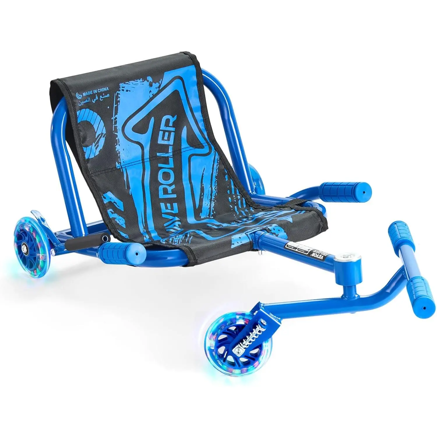 【DealsForYouDays】VEVOR Kids Drift Scooter, 132 lbs Load Capacity, Zig-Zag Motion Powered, Side-to-Side Swing Design, Hard Surface Drifting, Ages 4+, Vibrant Blue