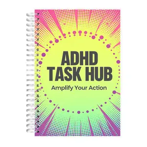 ADHD Focus & Productivity Planner Notebook, 120 Pages 100gsm Paper, Color-Coded Sections, Durable Spiral Bound Cover, Goal Setting, Task Management & Prioritization, Habit Tracking, Office Stationery Supplies