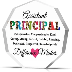 Assistant Principal Gifts for Women Men Desk Decorative Sign Assistant Principal Appreciation Gifts Principals Day Teachers Day Graduation Birthday Retirement Gift for Principals Acrylic Plaque Sign