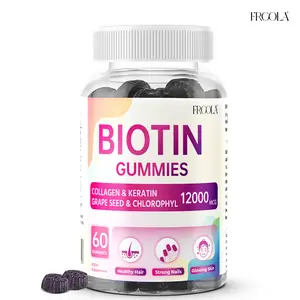 12000MCG Biotin Gummies for hair growth, nail health & skin health-Biotin, Collagen, Grape Seed, Chlorophyll, Keratin - Non-GMO & Gluten-Free