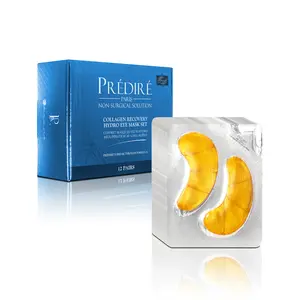Predire Paris Collagen Recovery Hydrogel Under Eye Patches Set - Individually Packed 1-Pair Gel Eye Brightener for Tired Skin Radiance, Solution for Morning / Use