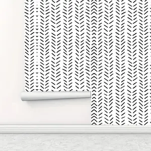 Stripe Pattern Wall Sticker, 1 Roll Waterproof Removable Wallpaper, Self-adhesive Wall Decal for Home Living Room Kitchen Bedroom Dormitory