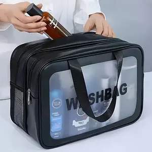 Large Capacity Travel Toiletry Bag and Gym Storage Bag, Matte Translucent Material, Convenient Handle, Spacious Interior, Unisex, Perfect Gift