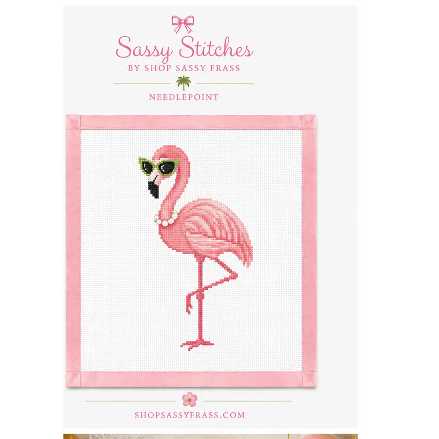 Jungle Club Flamingo Printed Needlepoint Canvas