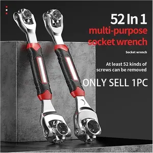 Universal Wrench Set 8/52-In-1 Multi-Spec Display Heavy Duty Socket Wrench Tool, Hand Tools, Adjustable 360-Degree Rotating Head, Home and Car Repair, Household Decoration, Hardware