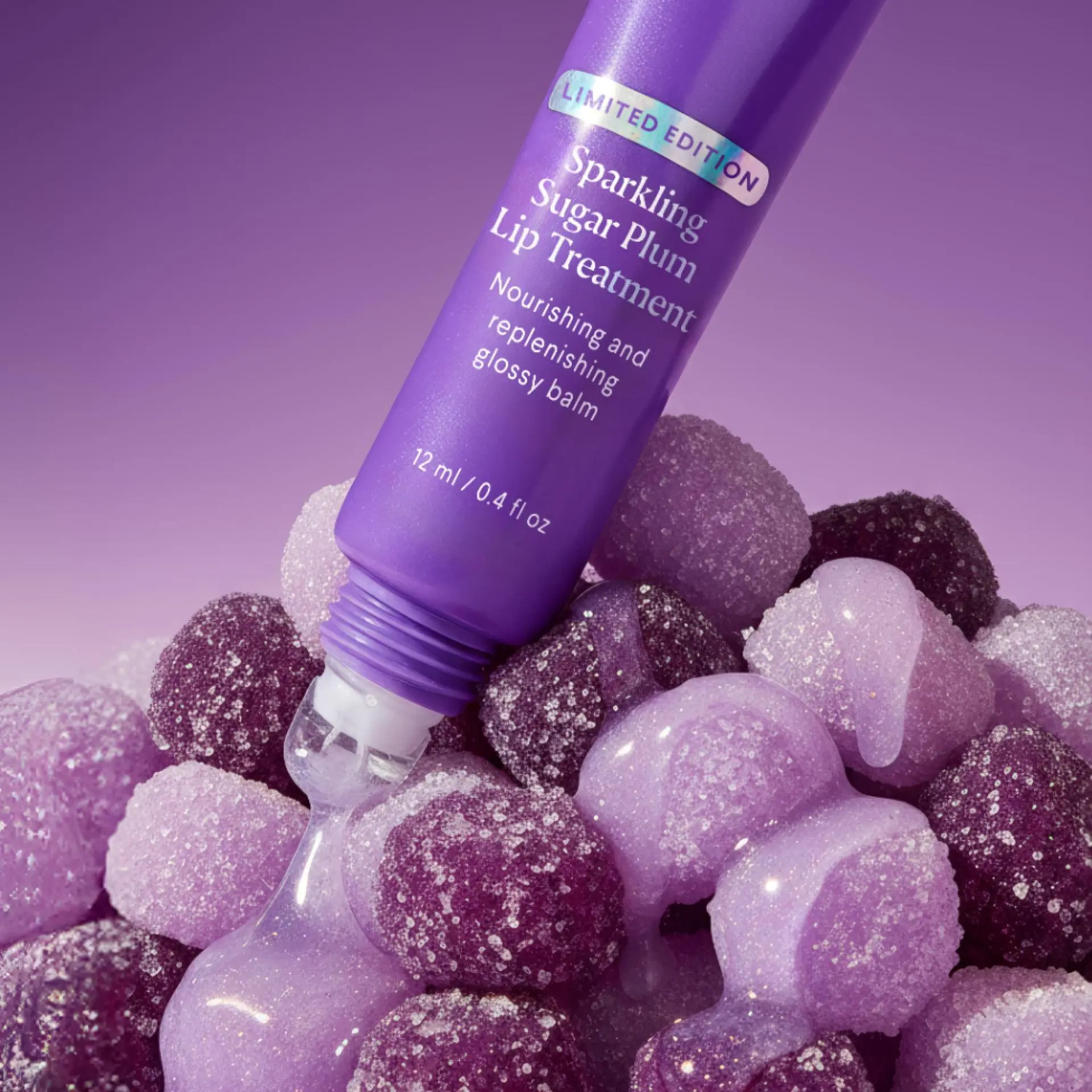 Curology Sparkling Sugar Plum Lip Treatment | Shimmery Moisturizing Lip Balm | Limited Edition Holiday Lip Gloss Balm Lip Care Products Glossy Daily Lip Moisturizer Plump Juicy
