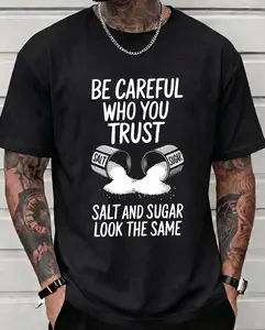 Unisex Be Careful Who You Trust Graphic Tee Round Neck Casual Short Sleeve T-Shirt Edgy Sigma Mindset Introvert Fake Friends Quote Deep Meaning Streetwear Top