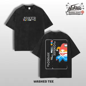Balatro Misprint Joker Pixel Oversized Acid Washed T-Shirt Vintage Graphic Tee Heavyweight 280 GSM Unisex Y2K Top Trendy Streetwear Gamer Indie Fans Gift
