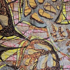 Super Wax Hollandais Vlisco Glitter High Quality 100% Cotton Fabric with Floral Pattern and Glitter Finish for Everyday Use