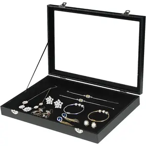 Small Velvet Jewelry Display Box Case for Rings, Bracelets, Necklaces